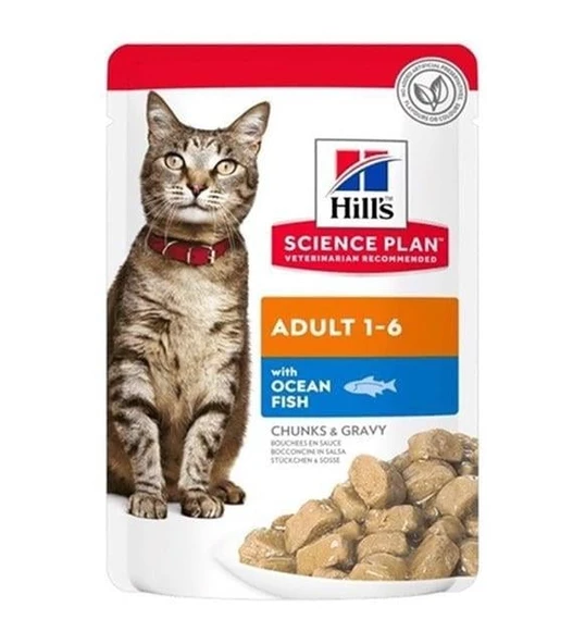 Hills Chunks & Gravy Okyanus Balıklı Kedi Konservesi 85 Gr