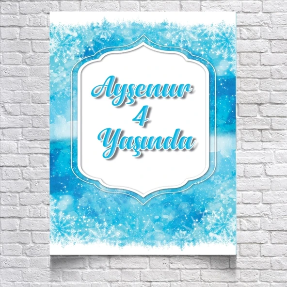 Kış Temalı Doğum Günü Afişi 100X150 cm ürün görseli