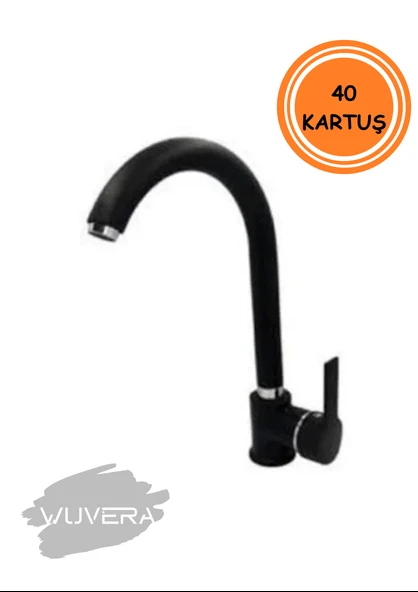 Wuvera Siyah Delta Mutfak Eviye Bataryası – Aç-Kapa Mekanizmalı, Dayanıklı, Mat Siyah Batarya - Resim 3