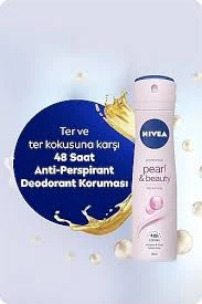 NIVEA Kadın Sprey Deodorant Pearl&Beauty 150ml,72 Saat Anti Perspirant Koruma, Pürüzsüz Koltuk Altı