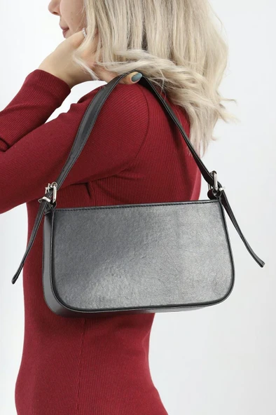 VELSE Suni Deri Bayan Omuz Çantası VS.BLKT.0285 - Resim 5