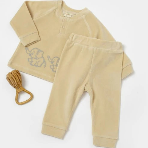 Kadife Pantolon & Tişört Takım 6047 Taş