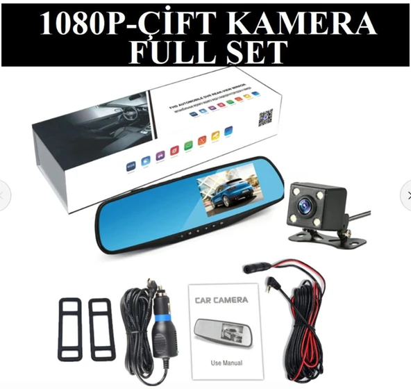 Araç Kamerası Ön Dikiz Ayna ve Arka kamera SL-D95 Çift Kameralı Kingboss - 2