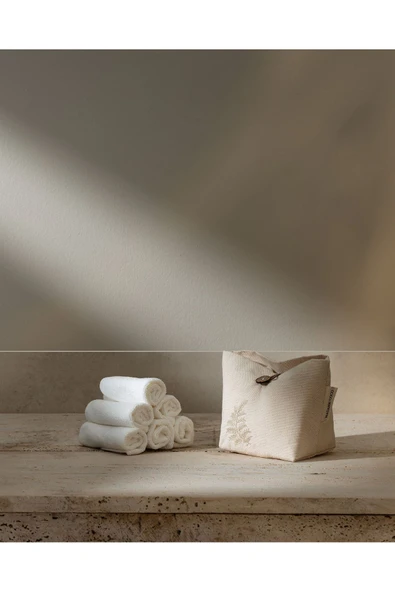 Solene 6'lı Pamuklu Havlu Seti - Beyaz ürün görseli 1