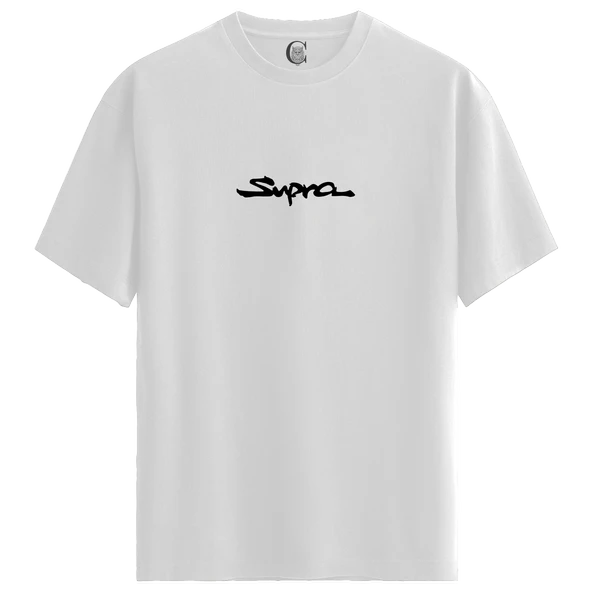Black Supra - %100 Pamuklu Erkek Beyaz Tişört - Premium Quality