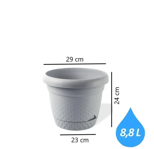 Omnipazar KRS-344 Dekoratif İnci Bitki Çiçek Saksı Takımı 8.8 Litre No 4 - Resim 11