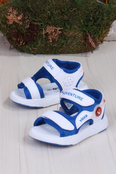 Vicco 321.E24Y.210 Mocha Saks Mavi İlk Adım Erkek Çocuk Sandalet - Resim 4