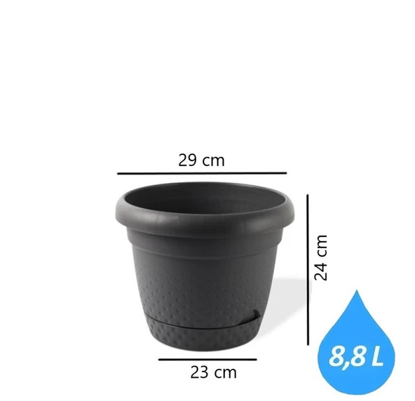 Omnipazar KRS-344 Dekoratif İnci Bitki Çiçek Saksı Takımı 8.8 Litre No 4 - Resim 2