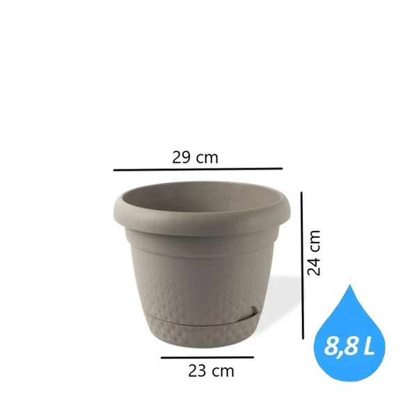 Omnipazar KRS-344 Dekoratif İnci Bitki Çiçek Saksı Takımı 8.8 Litre No 4 - Resim 7