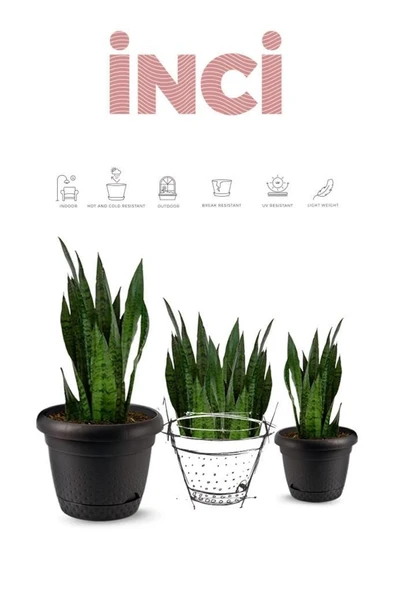 Omnipazar KRS-344 Dekoratif İnci Bitki Çiçek Saksı Takımı 8.8 Litre No 4 - Resim 9