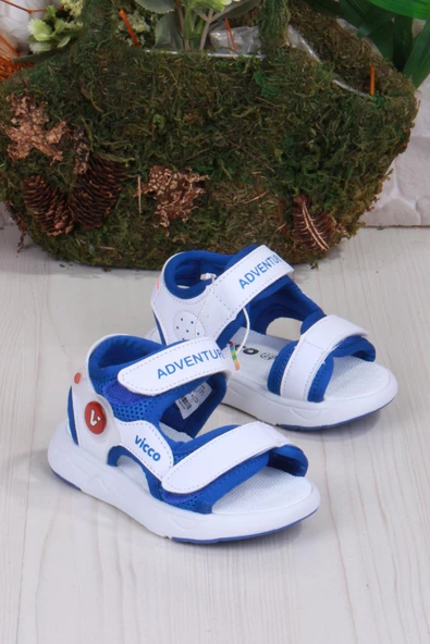 Vicco 321.E24Y.210 Mocha Saks Mavi İlk Adım Erkek Çocuk Sandalet - Resim 3