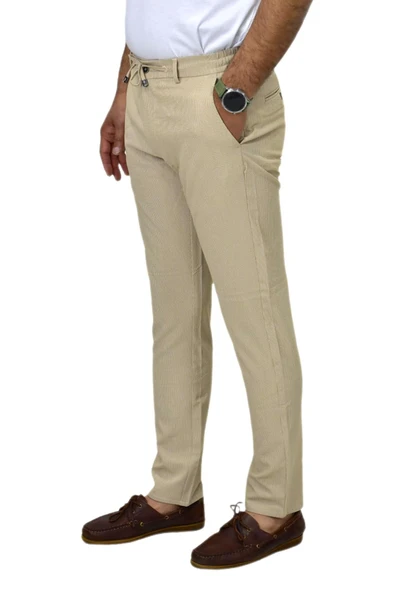 Erkek Bej Rengi Jogger Lastikli Pantolon 1920 BGL-ST04419 - Resim 2
