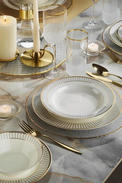 Kütahya Porselen Bone Kalipso Yemek Takımı 24 Parça 6 Kişilik BNKL24Y243012156 - 2