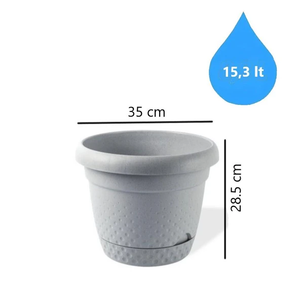 Omnipazar KRS-345 Dekoratif İnci Bitki Çiçek Saksı Takımı 15.3 Litre No 5 - 11