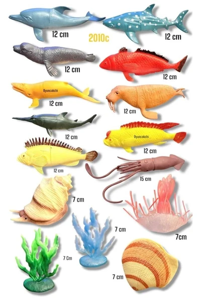 15 Parça Deniz Okyanus Hayvanları Seti 2010C
