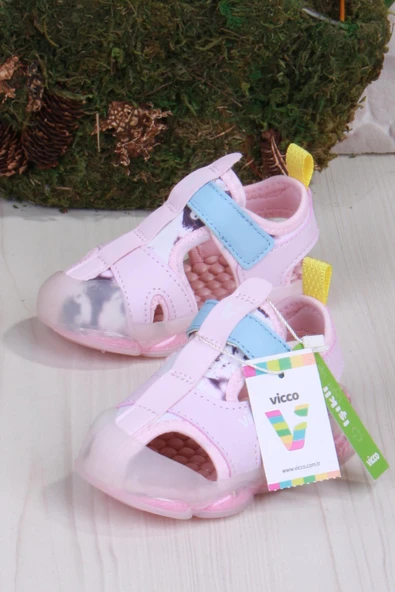 Vicco 332.B25Y.217 Live Pudra Işıklı Kız Çocuk Sandalet - Resim 4