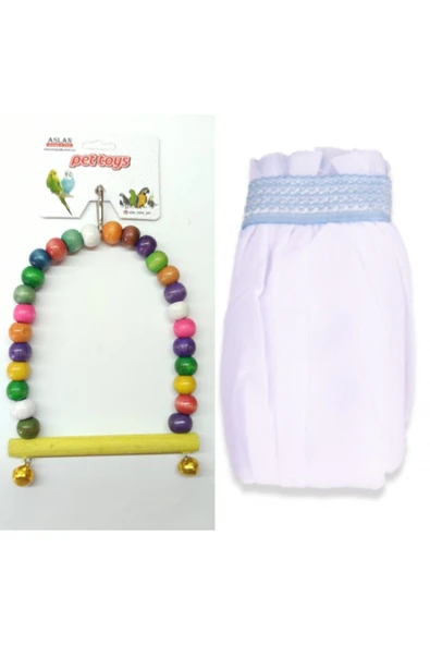 Kuş Salıncağı ( Ahşap Boncuklu ) + Kafes Tülü L