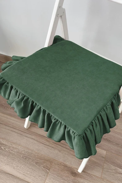 Fırfırlı Sıvı & Leke Itici Iskandinav Sandalye Minderi Yeşil - 2