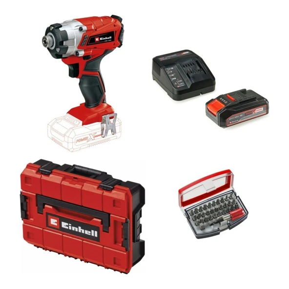 Einhell Te-Cı 18/1 Li - Solo Torklu Darbeli Matkap + 1 x 2.5 Ah Starter Kit Akü (Çanta ve Bits Uç Dahil)