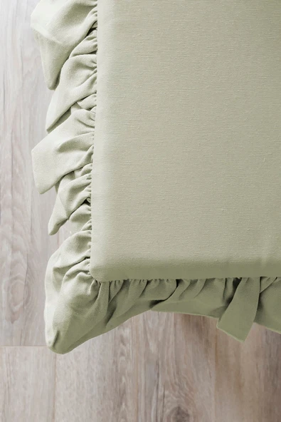 Fırfırlı Sıvı & Leke Itici Iskandinav Sandalye Minderi Su Yeşili - 4