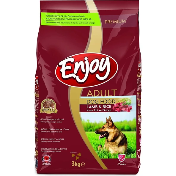 Kuzu Etli ve Pirinçli Yetişkin Köpek Maması 3kg