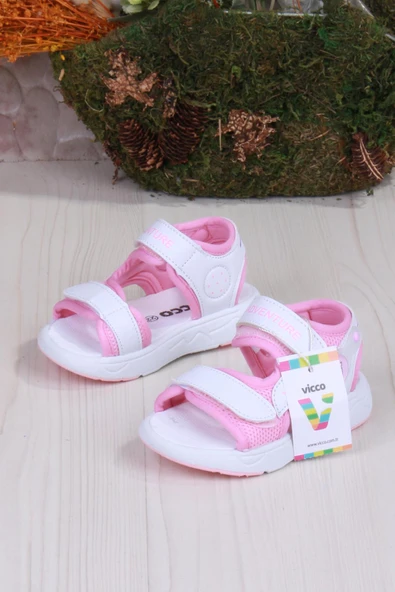 Vicco 321.E24Y.210 Mocha Pembe İlk Adım Kız Çocuk Sandalet - Resim 4