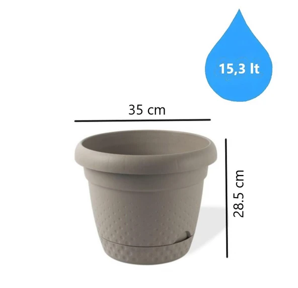 Omnipazar KRS-345 Dekoratif İnci Bitki Çiçek Saksı Takımı 15.3 Litre No 5 - 7