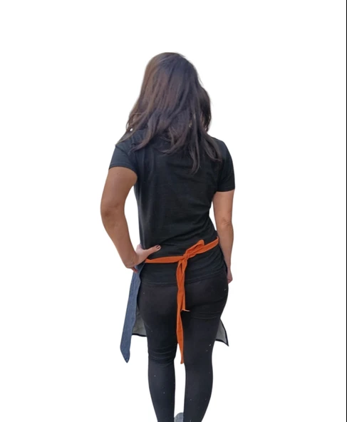 Anneler günü Kim İlkbahar Çiçekleri Nakışlı Keten, Chef Mutfak Önlüğü - 3