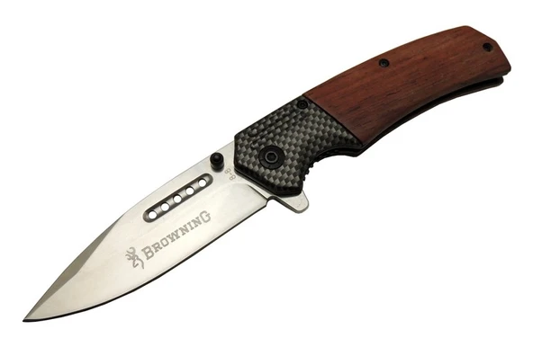 Browning 8-8 Kahverengi Kamp Çakı 20cm - Yarı Otomatik, Ahşap Sap