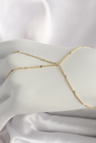 Pirinç Gold Renk Pul Detaylı Kadın Şahmeran - TJ-SN619