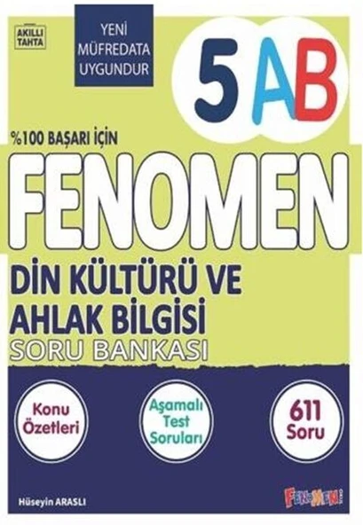 5. Sınıf Din Kültürü ve Ahlak Bilgisi A ve B Fenomen Soru Bankası Fenomen Okul Yayınları