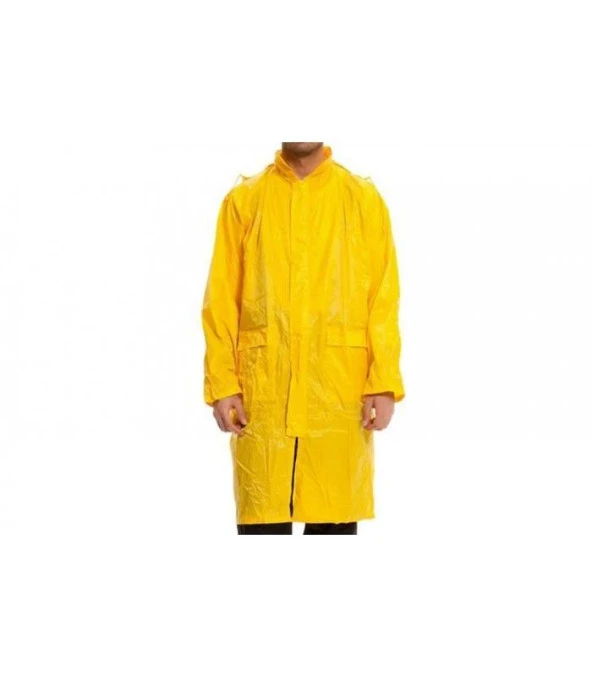 Avmdepo  Kapüşonlu Sarı PVC Yağmurluk XXL
