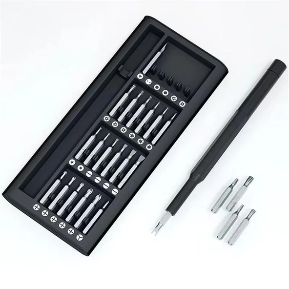25 Parça Çok Fonksiyonlu Hassas Tornavida Seti - Telefon Tablet Elektronik Tamir Tornavida Seti (368368)