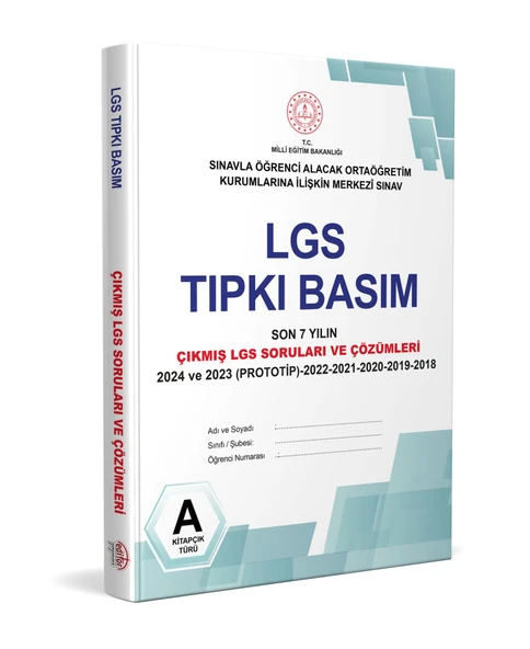 8. Sınıf LGS Tıpkı Basım Çıkmış Sorular ve Çözümleri Editör Yayınları