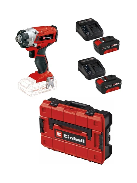 Einhell TE-CI 18/1 Li - Solo Torklu Darbeli Matkap + 2 x 4 Ah Starter Kit Akü (Çanta Dahil)