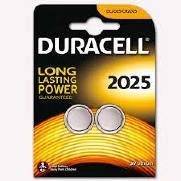 Duracell CR 2025 Lityım Pil 3 Volt 2 li