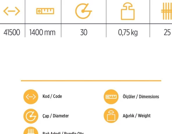 Avmdepo  YKS 41500 Tırmık Sapı 140 cm