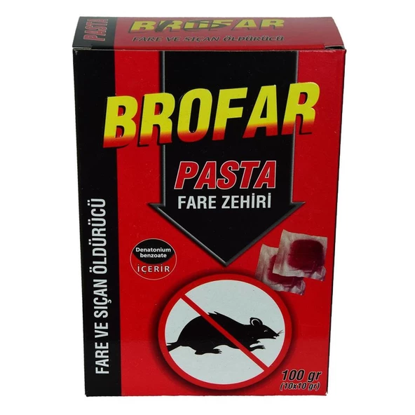 Brofar Fare Öldürücü Pasta Sıçan Zehiri Yemi 10 Adet x 10Gr