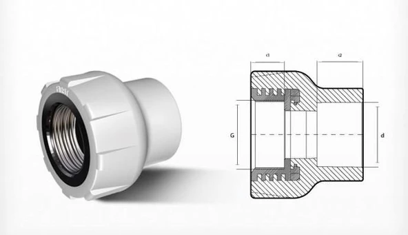 Ege Yıldız PPRC 32X1 Dişi Adaptör Gri