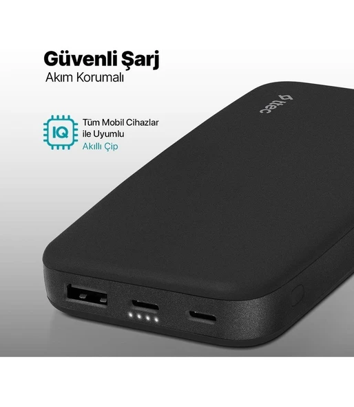 Ttec Chargeup 10.000MAH 15W Taşınabilir Şarj Aleti Powerbank - Siyah - Resim 4