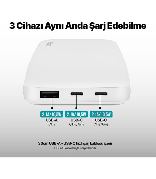 Ttec Chargeup 10.000MAH Taşınabilir Şarj Aleti Powerbank - Resim 3