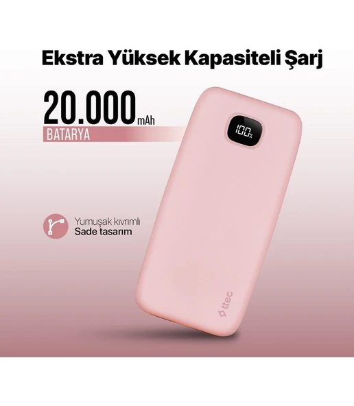 Ttec Chargeup LCD 20.000MAH Taşınabilir Hızlı Şarj Aleti / Powerbank - Resim 2