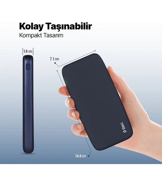 Ttec Chargeup 10.000MAH Taşınabilir Şarj Aleti Powerbank - Resim 4