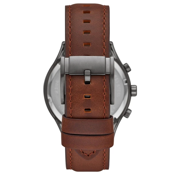 Fossil FBQ2814 Quartz Deri Kahverengi Siyah Kadran 44 mm Erkek Kol Saati - 3