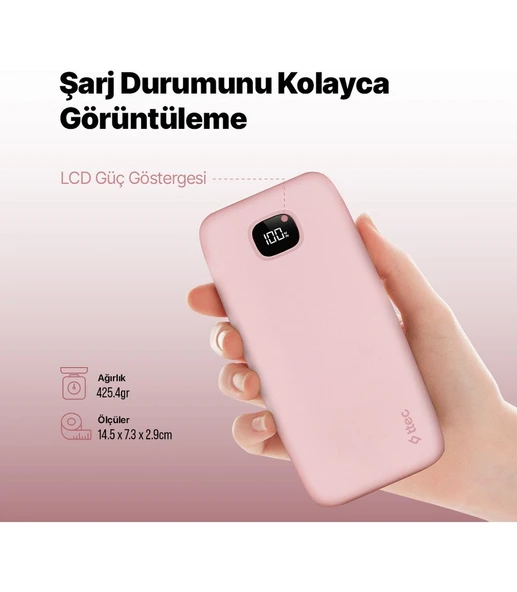 Ttec Chargeup LCD 20.000MAH Taşınabilir Hızlı Şarj Aleti / Powerbank - Resim 4