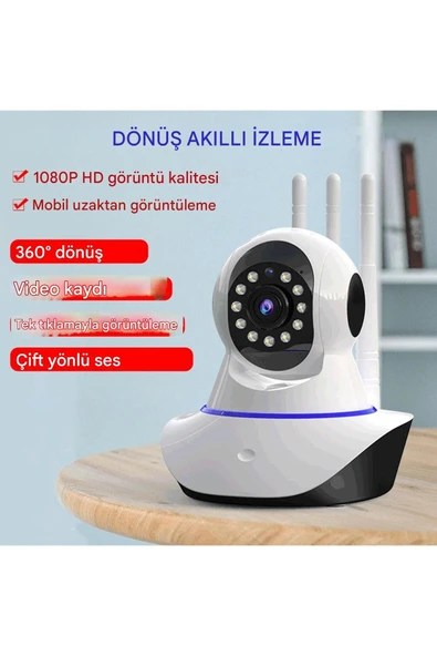 Ozmik CMR5 3 ANTENLİ 360 Dönebilen Bebek Monitörü 10m Gece Görüşlü Hareket Algılama Sensörlü 2 Yönlü İnterkom - 3