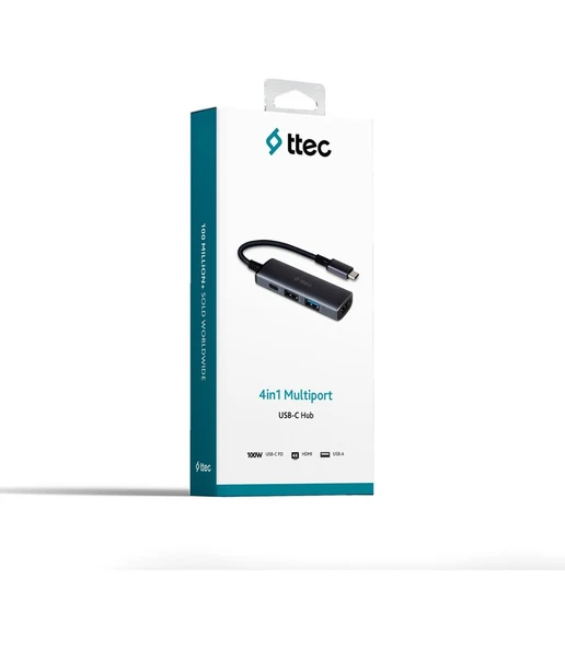 Ttec 4 Girişli Usb-C 3.2 Hub/çoklayıcı Usb-C 100W (Macbook Uyumlu) - Resim 7