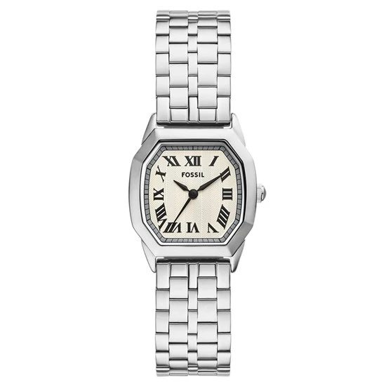 Fossil FES5363 Quartz Çelik Gri Krem Kadran 27 mm Kadın Kol Saati