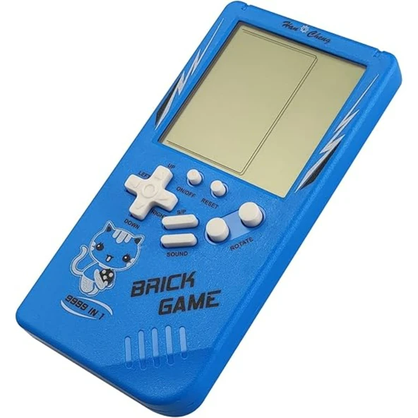 Ozmik Tuğla Oyun Konsolu 23 Bulmaca Oyunu Dahili, 3.5 inç LCD Mini Taşınabilir Atari Mavi