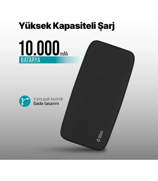 Ttec Chargeup 10.000MAH 15W Taşınabilir Şarj Aleti Powerbank - Siyah - Resim 2